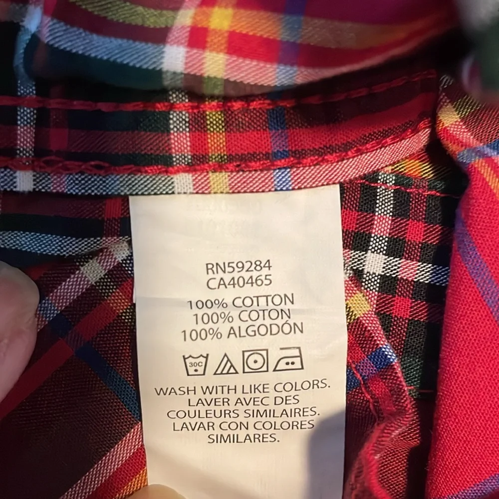 THE CHILDREN’S PLACE Plaid Button-Up Shirt, Boys Size 7/8, Red Green